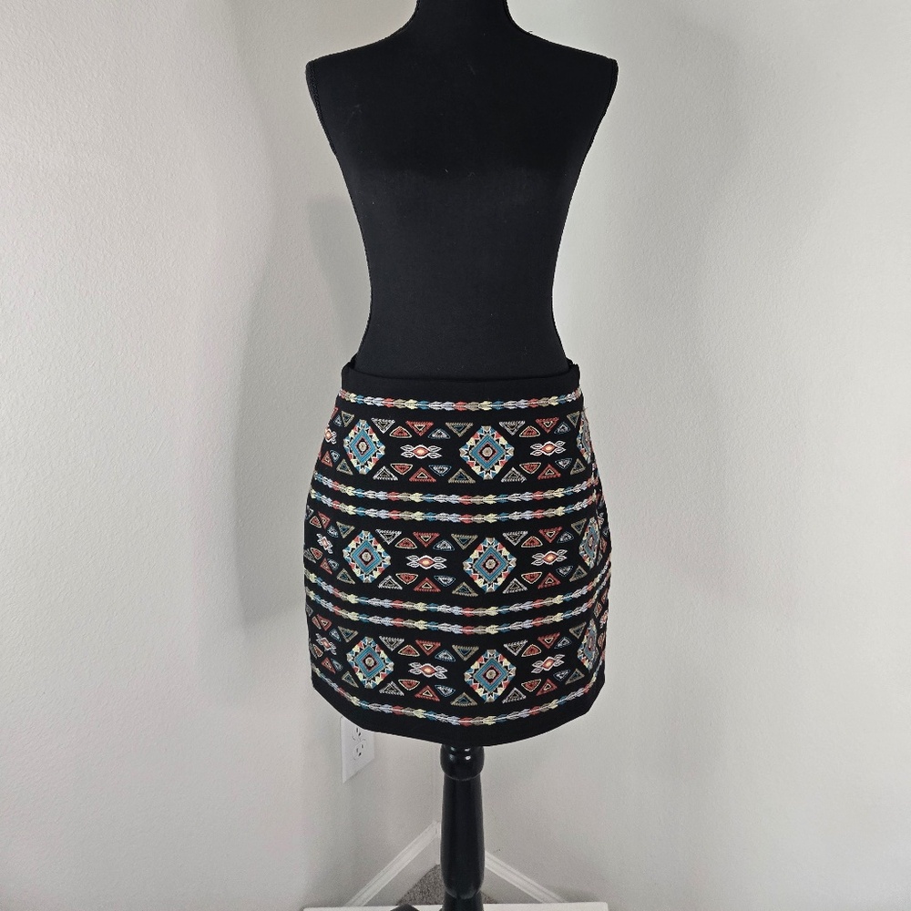 Embroidered Black Patterned BlacK Skirt